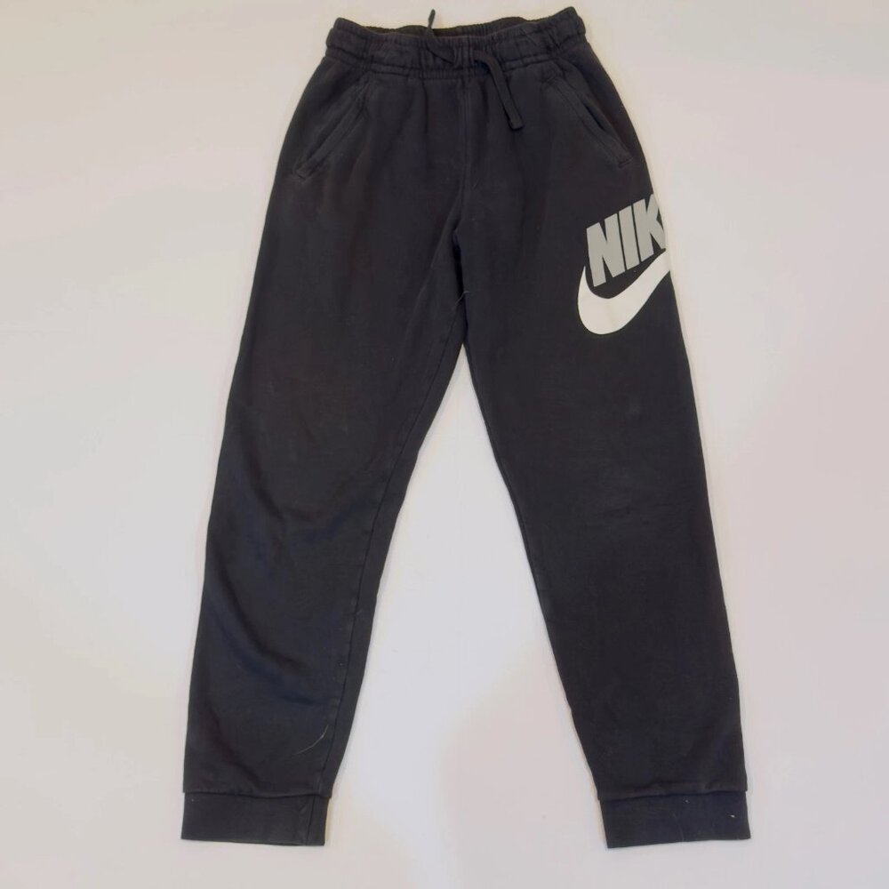 Nike Youth Large Black Cotton Jogger Sweatpants Athletic Lounge Fits Men’s Small